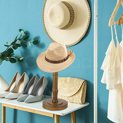 Rubber Wood Dome Shaped Stem Hat Rack ODIS-WH0025-254B-1