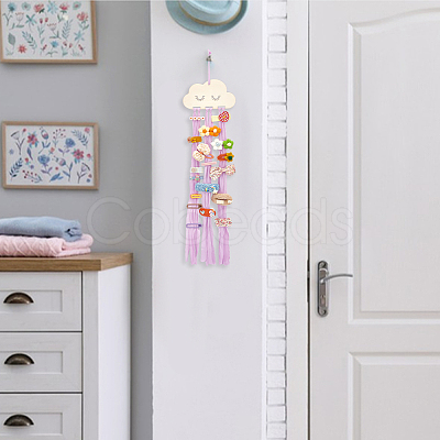 Cloud Wooden Hairpin Hair Clip Hanging Holder Storage Organizer WH-WG78846-03-1