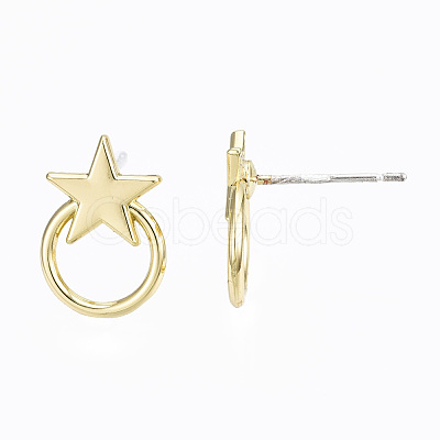 Alloy Stud Earring Findings PALLOY-T064-72LG-RS-1
