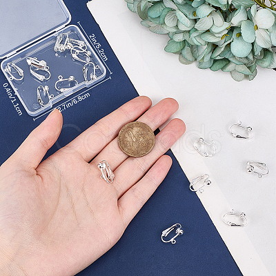 36Pcs Brass Clip-on Earring Findings KK-BBC0016-10S-1