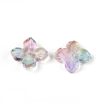Baking Paint Transparent Glass Bead Caps X-DGLA-N014-04E-1