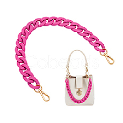 Acrylic Twisted Chain Bag Chains with Alloy Clasps PURS-WH0008-20A-1