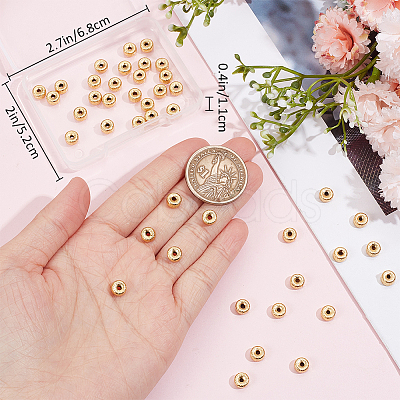 50Pcs Brass Beads KK-BBC0012-09A-1