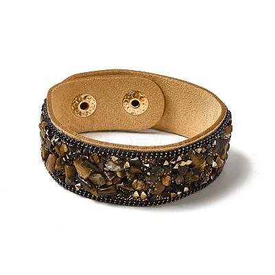 Faux Suede Snap Cord Bracelet BJEW-F428-04-1