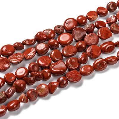 Natural Red Jasper Nuggets Beads Strand G-G018-21-1