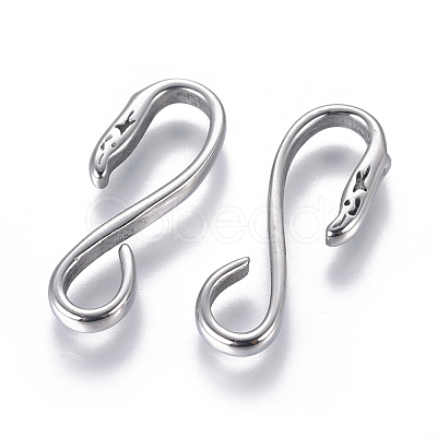 Non-Tarnish 304 Stainless Steel S Hook Clasps STAS-F227-14-P-1