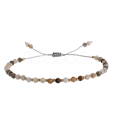 Natural Pink Zebra Jasper Beads Braided Bead Bracelets for Women AI9762-3-1