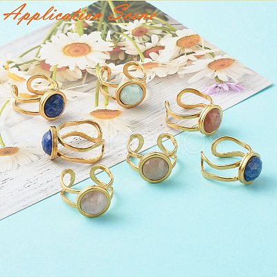 201 Stainless Steel Cuff Ring Findings STAS-S080-040F-G-1
