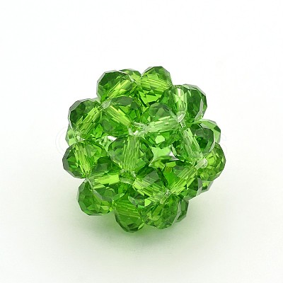 Transparent Glass Crystal Round Woven Beads X-GLAA-A034-4mm-A-1