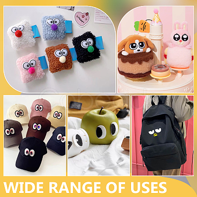 30Pcs Cartoon Style Double Eye Embroidered Cloth Patches PATC-BC0001-14-1