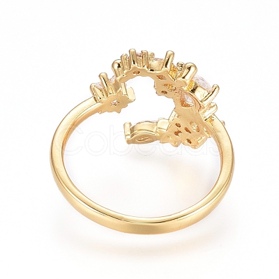 Adjustable Brass Finger Rings RJEW-G096-37G-1