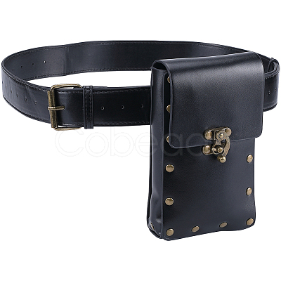 Woman's PU Leather Outdoors Cell phone Waist Bag AJEW-WH0504-39B-1