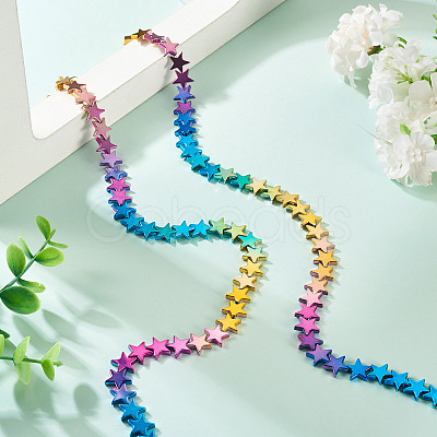 2 Strands Gradient Color Electroplated Synthetic Non-magnetic Hematite Beads Strands G-TA0002-86C-1