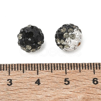 Handmade Polymer Clay Rhinestone Beads RB-CBAFAF8-01B-1