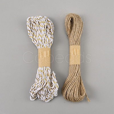 2 Bundles 2 Colors Jute Cord OCOR-WH0120-39-1