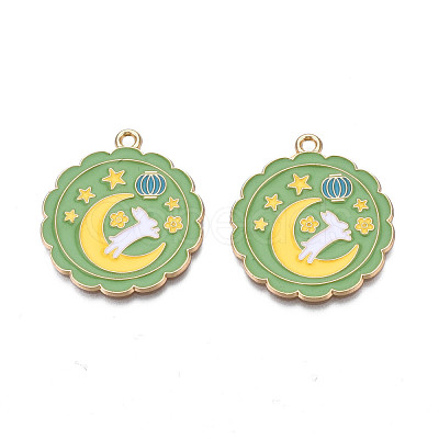 Alloy Enamel Pendants ENAM-N055-104B-1