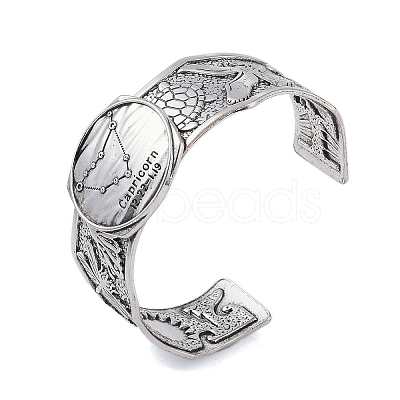 Constellation Alloy Open Cuff Bangles for Women Men LS-BJEW-C064-01AS-01-1
