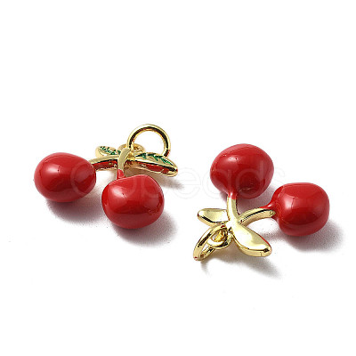 Brass Enamel Pendants KK-R229-07G-04-1