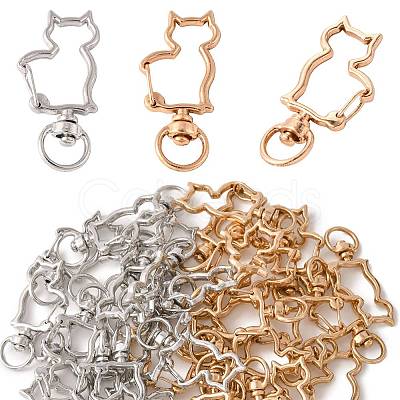 40Pcs 2 Colors Alloy Swivel Snap Hook Clasps FIND-FS0004-73E-1