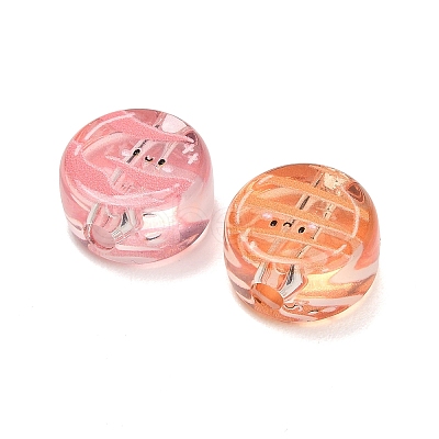 10Pcs Printed Transparent Acrylic Beads AC-CBA36B6-01-1