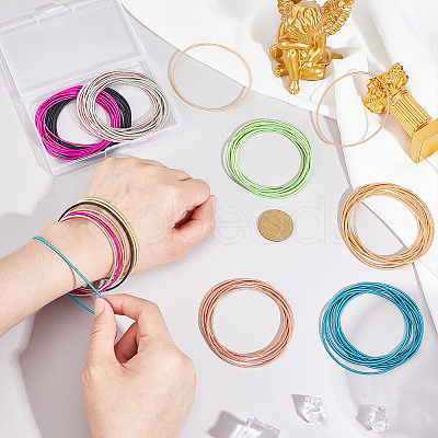 80Pcs 8 Colors Spring Bracelets TWIR-PH0001-12-1