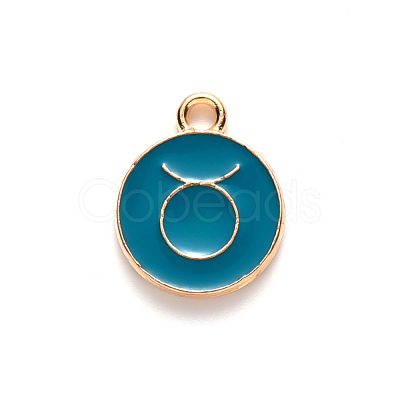 Alloy Enamel Pendants X-ENAM-S124-01B-05C-1