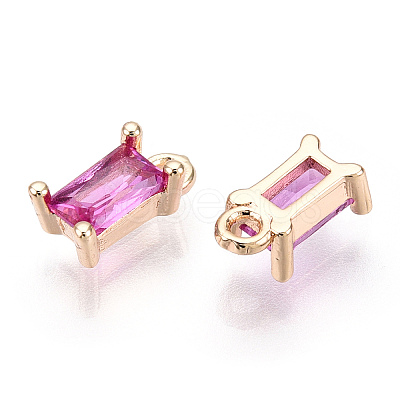 Brass Cubic Zirconia Charms X1-KK-S350-367M-1