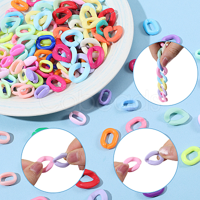 450Pcs 3 Styles Opaque Acrylic Quick Link Connectors MACR-SP0002-08-1