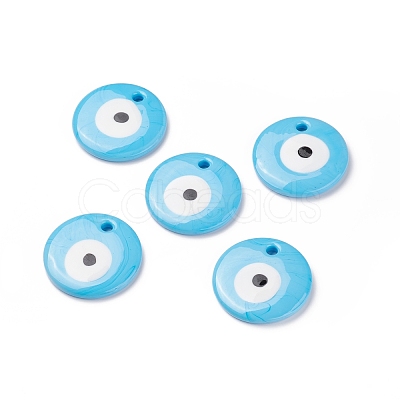 Handmade Lampwork Evil Eye Pendants LAMP-E106-02B-03-1