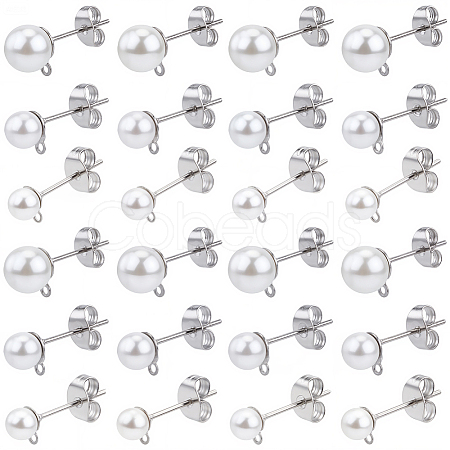 304 Stainless Steel Stud Earring Findings EJEW-SP0001-17L-1