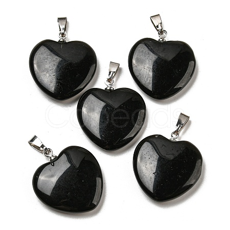 Natural Obsidian Pendants G-G956-B77-FF-1