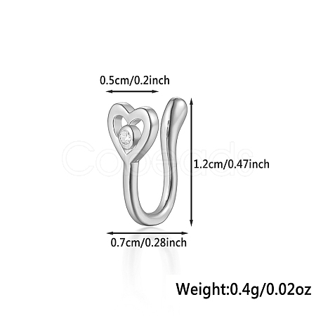 925 Sterling Silver Pave Clear Cubic Zirconia Nose Rings WG4393-8-1