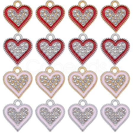 40Pcs 4 Style Alloy Enamel Pendants FIND-SC0007-58-1