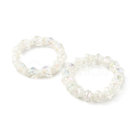 Faceted Transparent Acrylic Beaded Stretch Bracelets Sets for Kids BJEW-JB06220-1