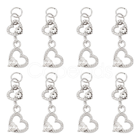 15Pcs Alloy Glass Heart Pendants PALLOY-TAC0254-02-1