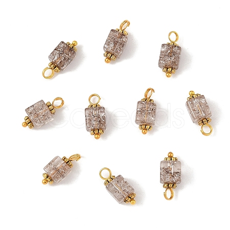 10Pcs Crackle Glass Pendants PALLOY-YW00067-08-1