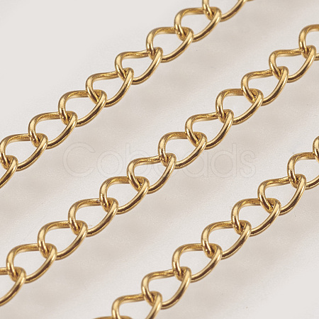 3.28 Feet Ion Plating(IP) Handmade 304 Stainless Steel Curb Chains X-STAS-P200-11G-1