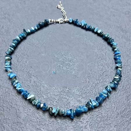 Natural Apatite Chip Beaded Necklaces for Women IW6789-41-1