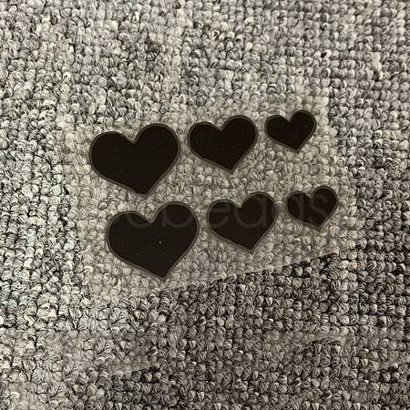 6Pcs 3 Styles Heart PET Waterproof Car Stickers DIY-WH0349-229D-1