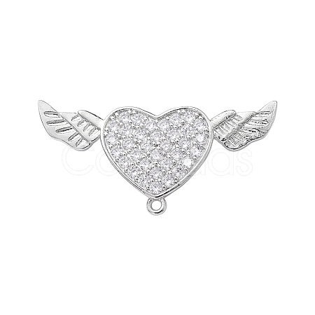 Brass Micro Pave Clear Cubic Zirconia Brooch Findings JEWB-YW0001-02P-1