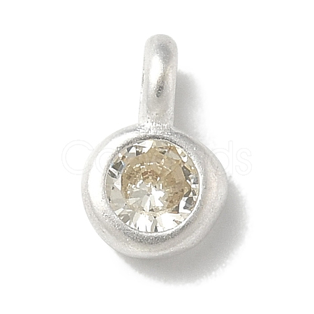 925 Sterling Silver Cubic Zirconia Flat Round Charms STER-R002-02S-07-1