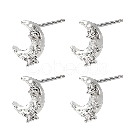 SHEGRACE Brass Micro Pave Cubic Zirconia Stud Earrings XGRQ4N777-703P-1