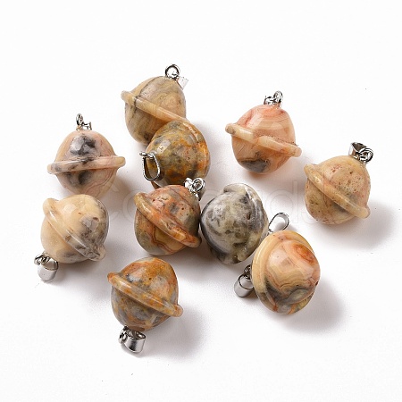 Natural Crazy Agate Pendants G-B041-01P-12-1