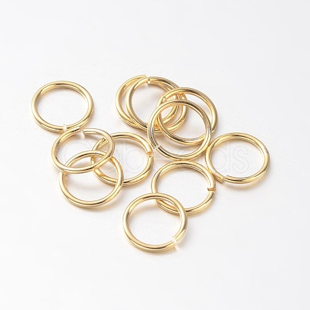 Eco-Friendly PVD Vacuum Plating & Long-Lasting Plated Brass Open Jump Rings X-KK-E663-8mm-G-1