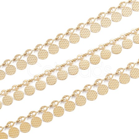 Handmade PVD Vacuum Plating 304 Stainless Steel Wafer Charms Chains CHS-M004-12G-1