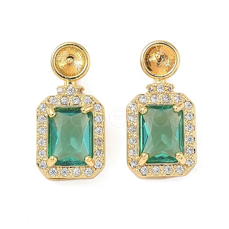 Brass Micro Pave Cubic Zirconia Pendants Settings KK-C172-23G-1
