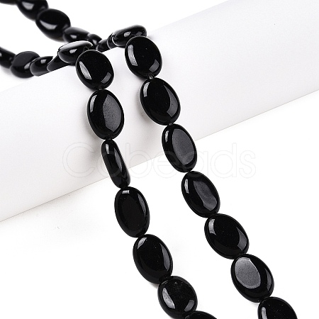 Natural Black Stone Beads Strands G-M206-47-1