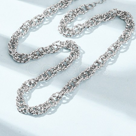 6MM 304 Stainless Twisted Rope Chain Necklaces SA-CBA725A-24P-1
