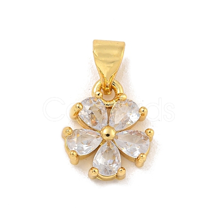 Rack Plating Brass Micro Pave Cubic Zirconia Pendants KK-G513-16G-1