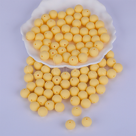 Round Silicone Focal Beads SI-JX0046A-32-1